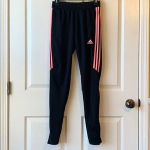 black with pink adidas pants